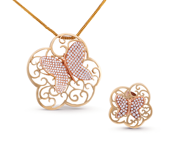Papillon Pendant & Earring Genesis Diamonds